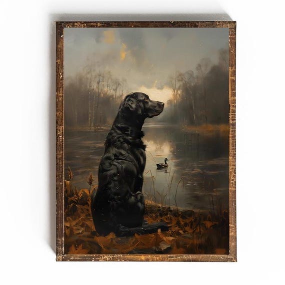 Black Labrador Retriever Printable Black Lab Wall Art for Cabin Decor Duck Hunting Wall Art Gift for Dog Dad Gift for Duck Hunter Gift Dad