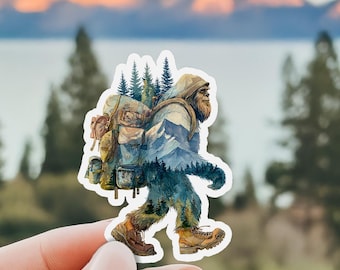 Bigfoot Sticker Hiking Sticker Backpacking Gift for Hiker Gift for Camper Gift for Bigfoot Lover Gift Pacific Northwest Sticker Oregon Art