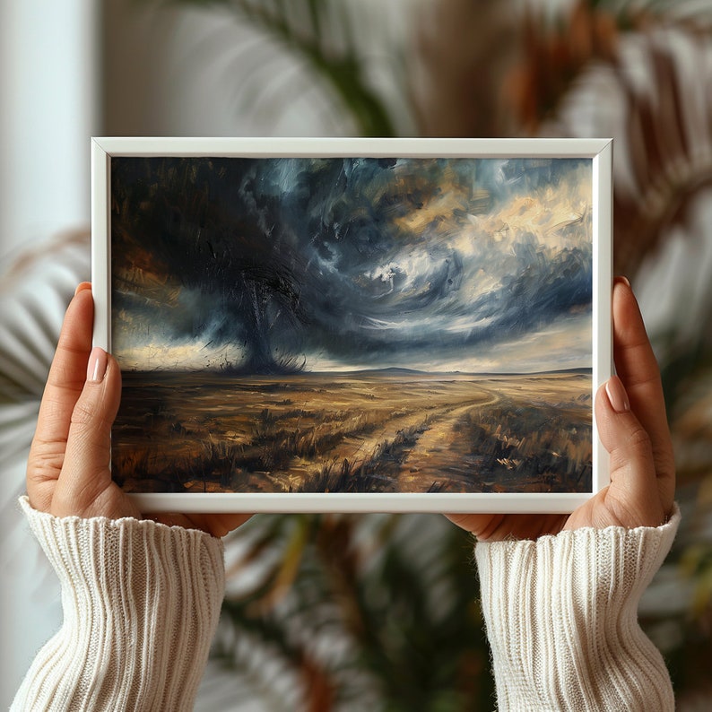 Tornado Print Storm Wall Art Moody Wall Art for Bathroom Wall Decor ...