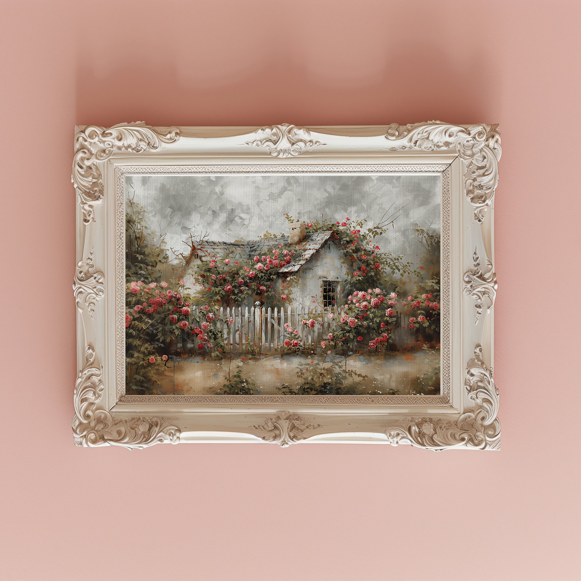 Rose Garden Cottagecore Wall Art European Cottage Printable Shabby Chic ...