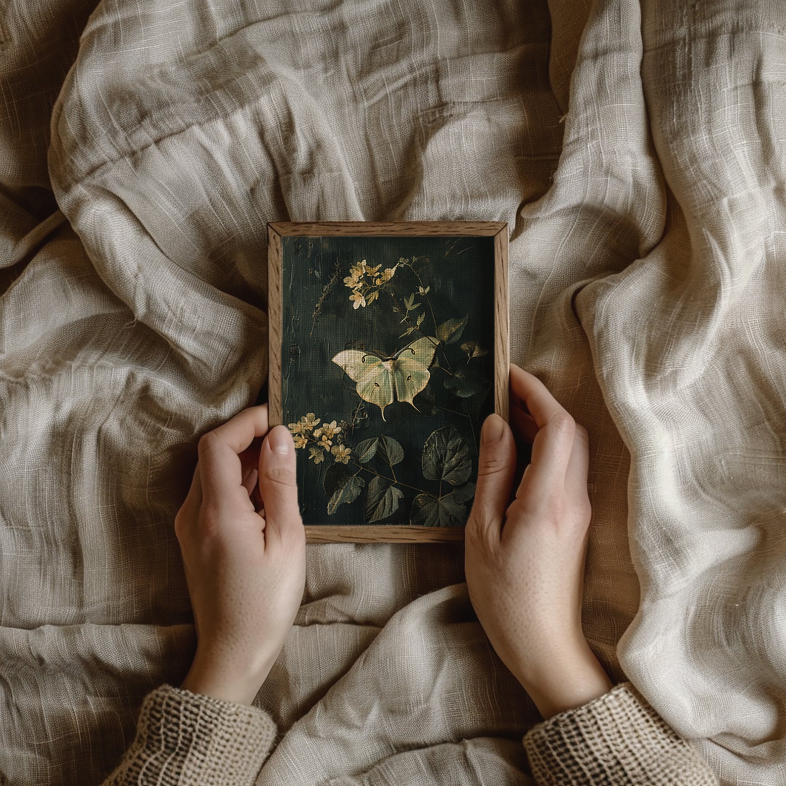 Luna Moth Print | Dark Cottagecore Wall Art | Dark Botanical Prints ...