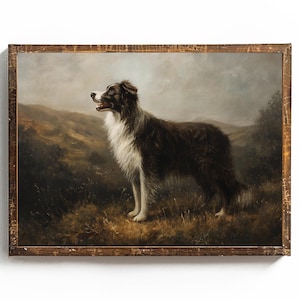 Border Collie Printable Gift for Dog Dad Gift for Dog Mom Border Collie Owner Gift Custom Pet Art Vintage Herding Dog Art Gift for Farmer