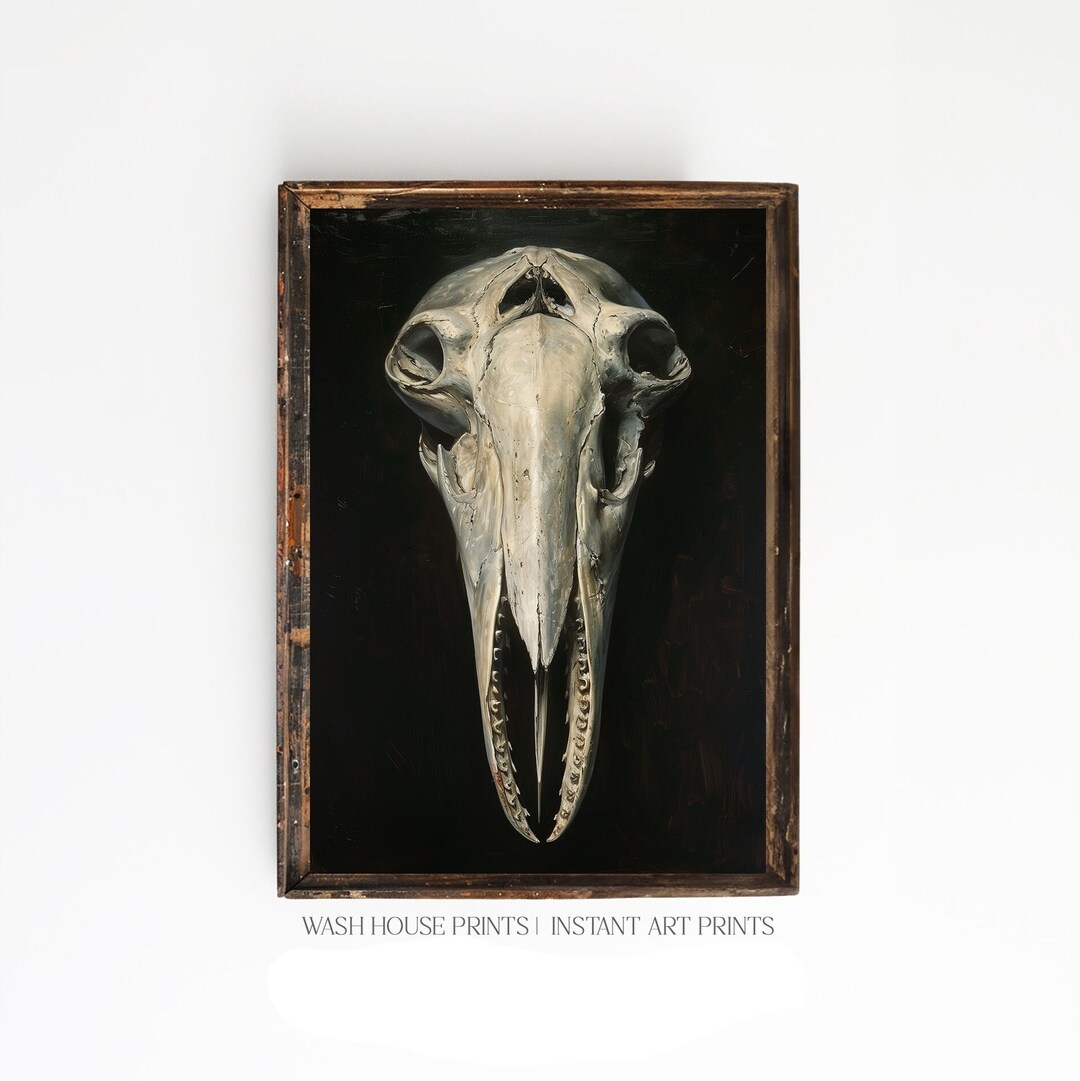 Humpback Whale Skull Print Whale Skull Painting Printable Dark Academia