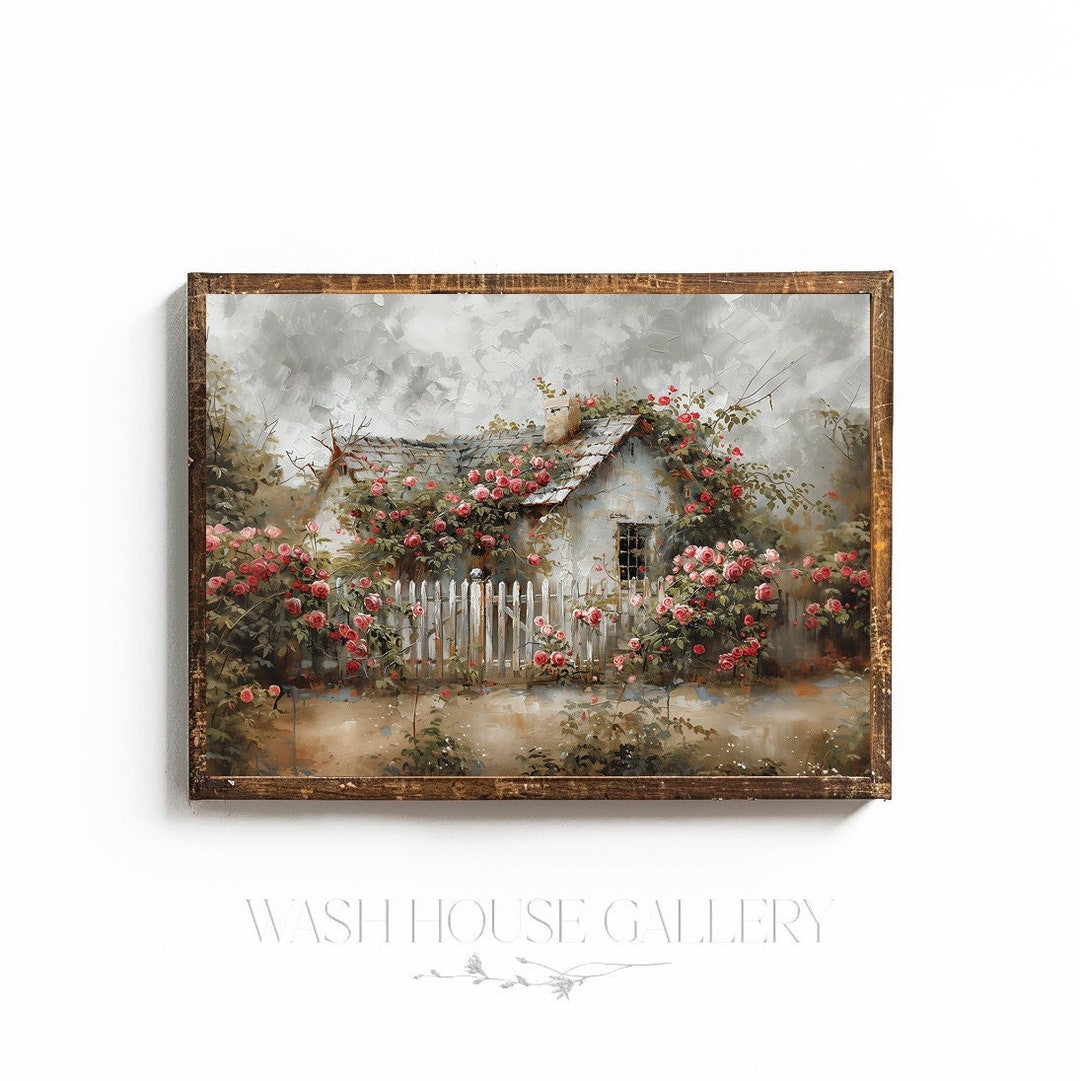 Rose Garden Cottagecore Wall Art European Cottage Printable Shabby Chic ...