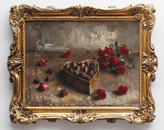 Saint Valentin imprimable art mural valentine cottagecore valentine impression sombre cottagecore art mural pour la Saint Valentin décoration vintage