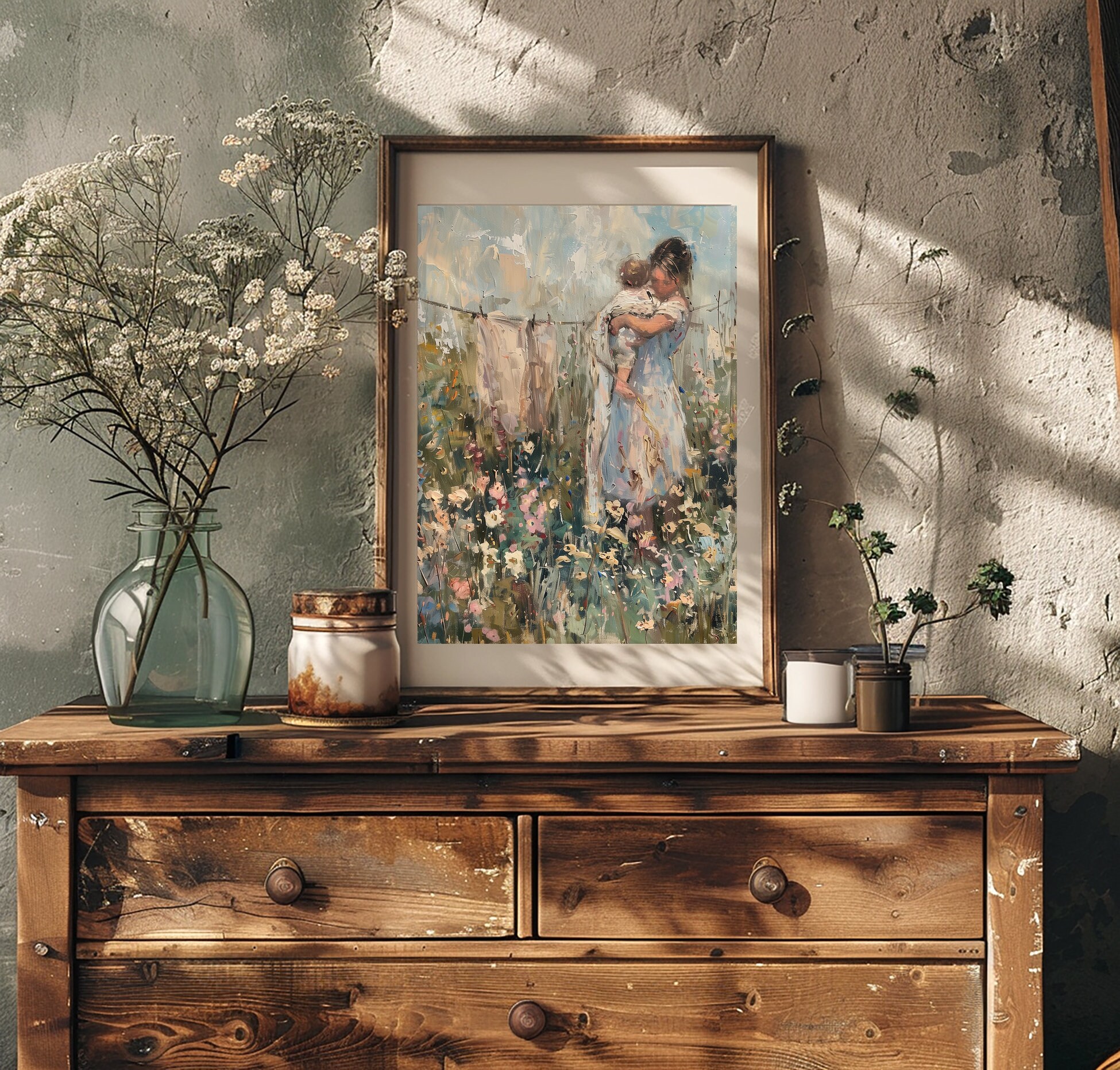 Cottagecore Wall Art for Laundry Room Wall Art Cottagecore Motherhood ...