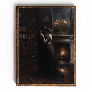 DARK ACADEMIA Print Book Lover Decor Gift for Reader Vintage Library Art Library Wall Art Dark Cottagecore Victorian Wall Art Romantic Decor