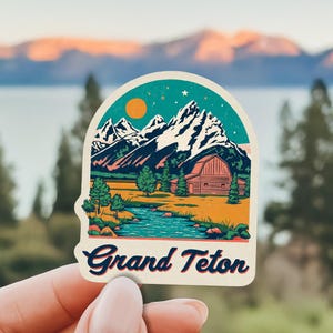 Grand Teton National Park Sticker Travel Gift for Traveler Gift Wyoming Sticker for Traveler Gift USA Travel Journal Sticker Go West Sticker
