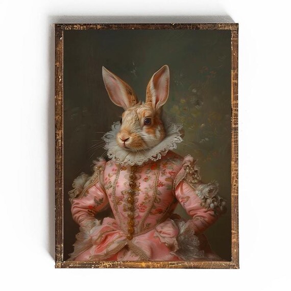 Funny Easter Bunny Printable Easter Wall Art Funny Easter Decor for Nursery Wall Art Whimsical Nursery Decor Funny Animal Art Vintage Rabbit