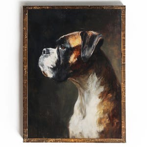 Boxer Printable Boxer Dog Wall Art for Boxer Owner Gift for Dog Mom Gift for Dog Dad Gift Elegant Dog Art Vintage Dog Painting Cottagecore