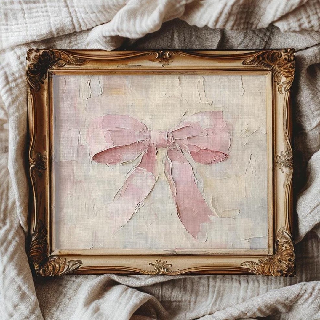 Pink Bow Printable Wall Art for Nursery Baby Girl Nursery Decor for ...