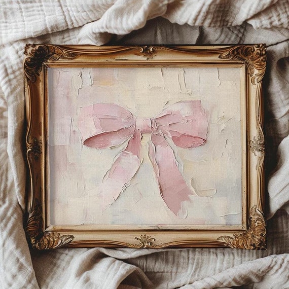 Pink Bow Printable Wall Art for Nursery Baby Girl Nursery Decor For Baby Shower Decor Girly Wall Art Light Pink Art Soft Pink Decor for Girl