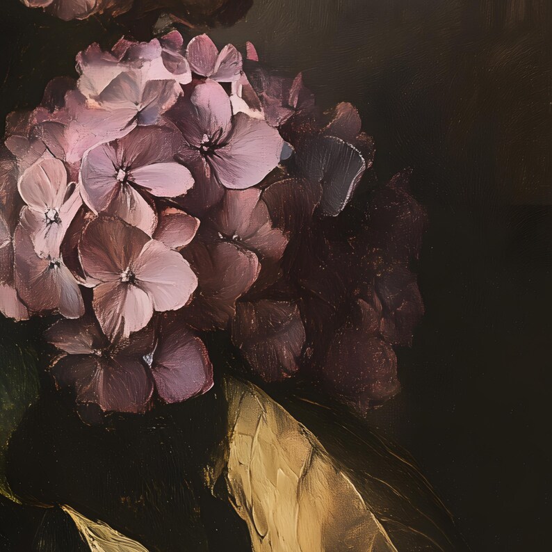 Vintage Hydrangea Printable Cottagecore Wall Art Dark Academia Wall ...