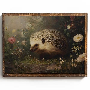 Cottagecore Wall Art Hedgehog Printable Hedgehog Wall Decor Gift for hedgehog owner Gift for pet loss art pet memorial art hedgehog memorial