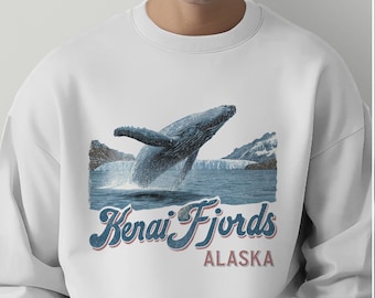 Kenai Fjords Whale Sweatshirt, Alaska Vacation Gift