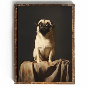 Pug Printable Pug Art Gift for Pug Mom Gift for Pug Owner Gift for Pet Loss Art Pet Memorial Gift Dog Memorial Dog Painting Vintage Dog Art