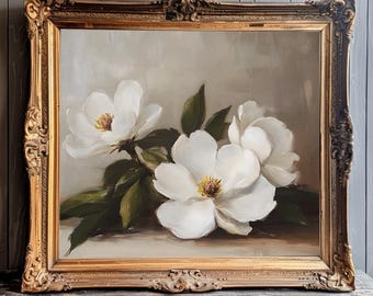 Vintage Magnolia Print Cottagecore Wall Art Southern Home Decor Southern Living Wall Decor Southern Magnolia Flower Printable Floral Decor