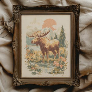 Elch Illustration Elch Illustration Grand Teton Nationalpark Yellowstone National Park Alaska Druck Elch Illustration Cottagecore Print