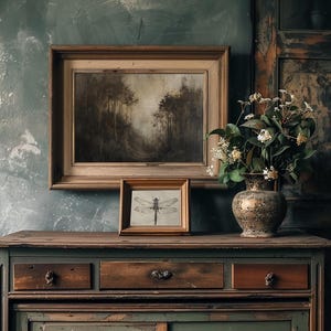 Dark oil painting printable. Vintage dark toned wall art. Vintage forest oil painting. Dark cottagecore wall art. Vintage oil painting print. Dark tone wall art. Brown tone wall art. Printable oil painting wall art. Wall art cottagecore. Spooky art