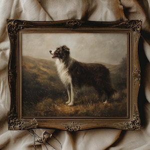 Border Collie Printable Gift for Dog Dad Gift for Dog Mom Border Collie Owner Gift Custom Pet Art Vintage Herding Dog Art Gift for Farmer