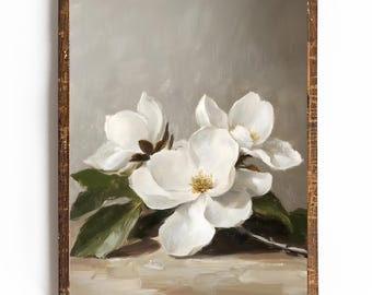 Vintage Magnolia Print Cottagecore Wall Art Southern Home Decor Southern Living Wall Decor Southern Magnolia Flower Printable Floral Decor