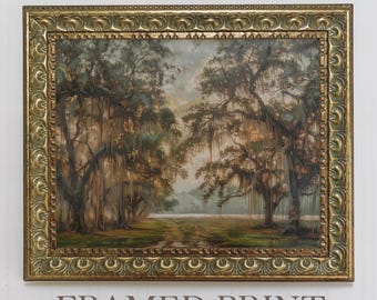 Framed Live Oak Tree Print Mossy Live Oak Wall Art Spanish Moss on Live Oak Tree Wall Decor Southern Wall Art Charleston Print Savannah GA