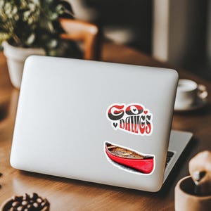 Red Canoe Sticker for Cooler Sticker for Man Gift for Outdoorsy People Gift for Boyfriend Gift for Outdoorsman Gift Vintage Canoe Sticker image 5