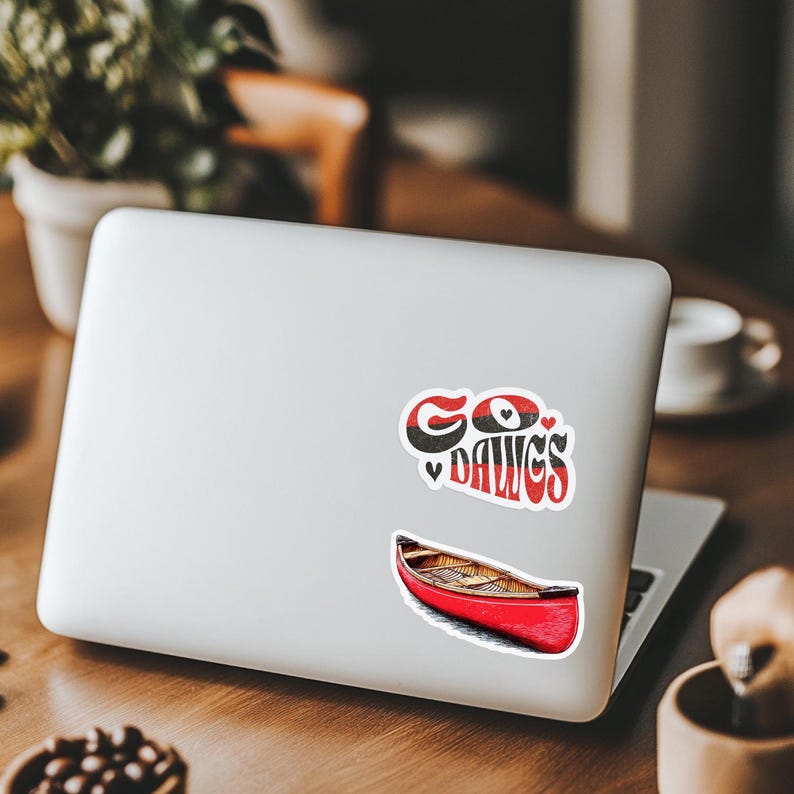 Red Canoe Sticker for Cooler Sticker for Man Gift for Outdoorsy People Gift for Boyfriend Gift for Outdoorsman Gift Vintage Canoe Sticker image 5