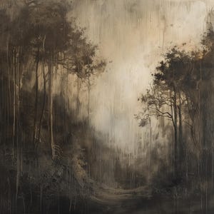 Dark oil painting printable. Vintage dark toned wall art. Vintage forest oil painting. Dark cottagecore wall art. Vintage oil painting print. Dark tone wall art. Brown tone wall art. Printable oil painting wall art. Wall art cottagecore. Spooky art