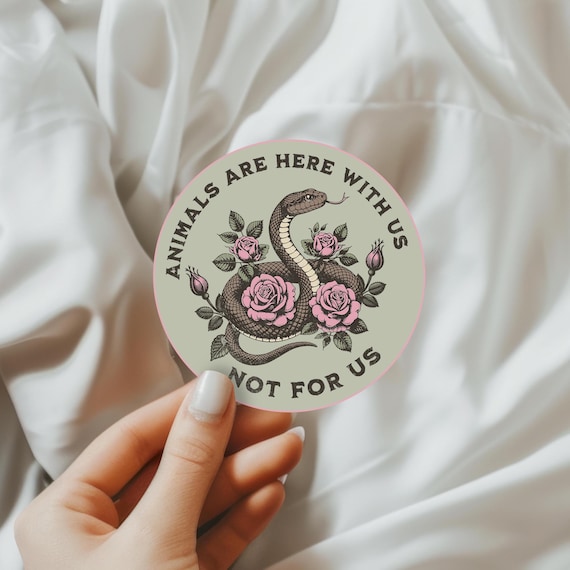 Nature Sticker Waterproof Snake Sticker Floral Snake Sticker Gift for Nature Lover Gift for Snake Lover Gift for Animal Lover Gift for Snake