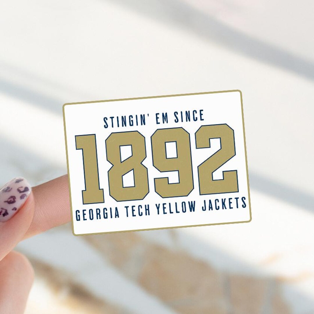 Georgia Tech Buttons Bulk Georgia Tech Yellow Jackets Sticker GA Tech Sting Em Sticker ...