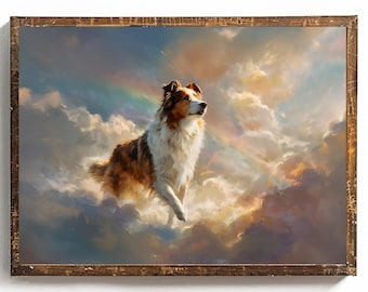 Collie Memorial Art Print, Dog Loss Sympathy Gift (Digital Download)