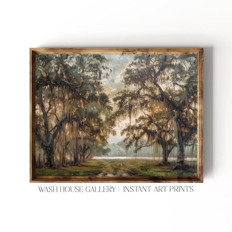 Live Oaks Printable Charleston Wall Art Savannah Georgia Printable Avenue of Oaks Print Southern Wall Art Cottagecore Live Oak Tree Wall Art