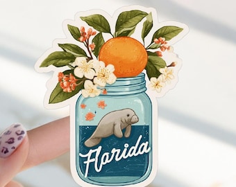 Florida Manatee Sticker: USA Travel Decal - Waterproof Vinyl