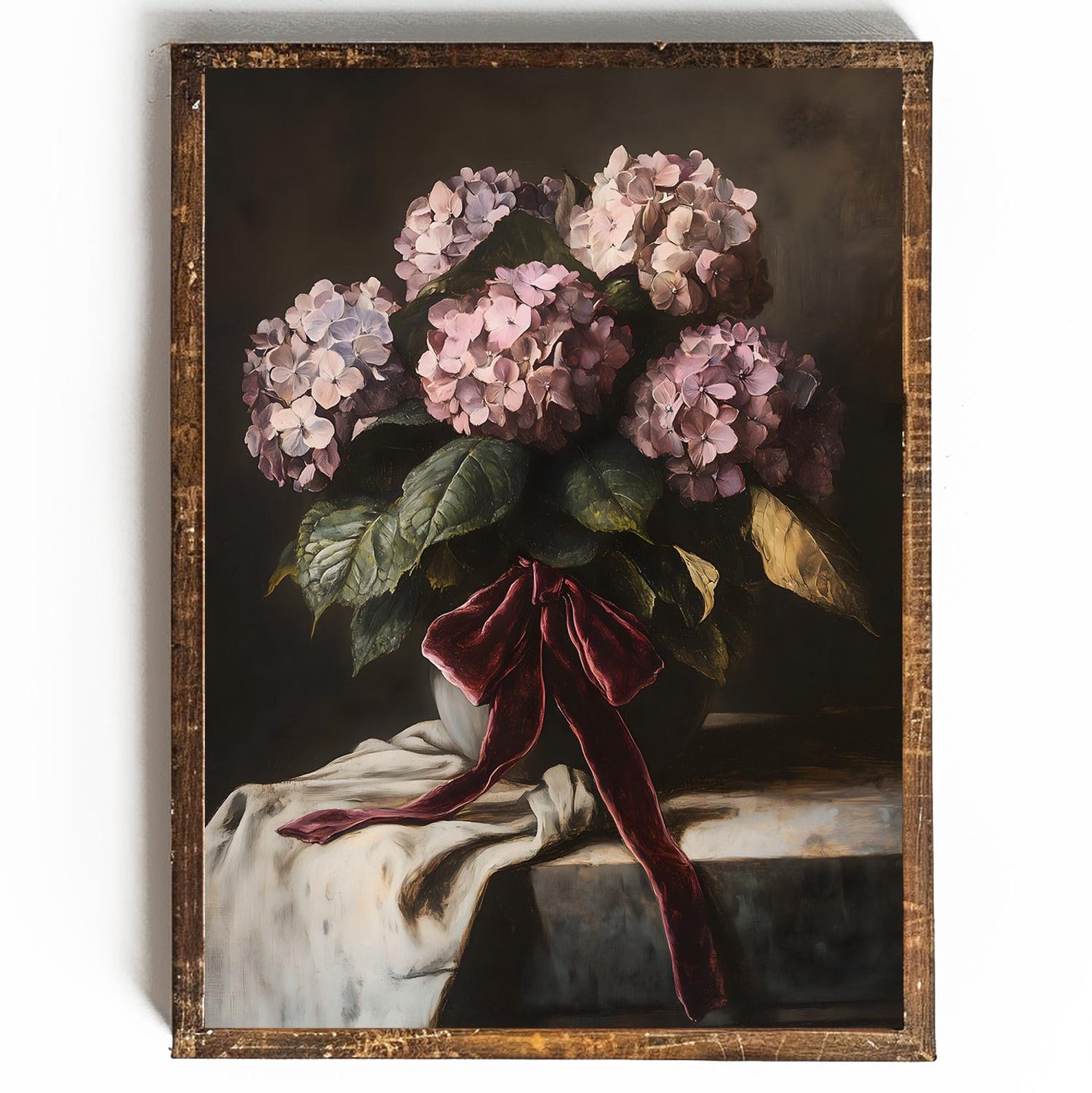 Vintage Hydrangea Printable Cottagecore Wall Art Dark Academia Wall ...