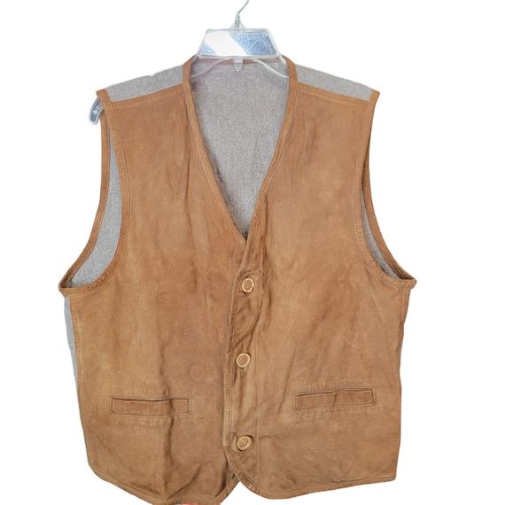 Vintage Marco Pierguidi Leather and Wool Vest Etsy