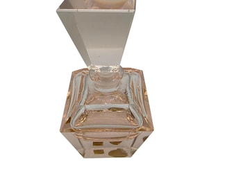 Vintage IW Rice & Co. Pink Glass Vanity Perfume Bottle w/Stopper Made In Japan