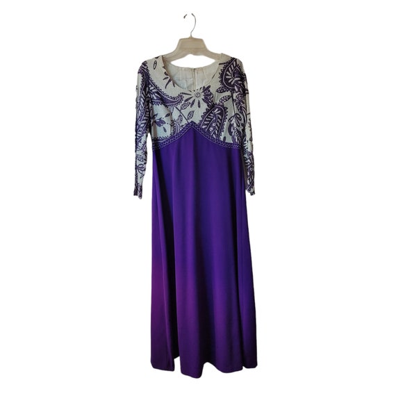 Elegant purple paisley maxi dress main image 0