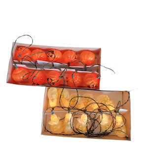 Vintage Halloween lights pumpkin ghost retro string light decor