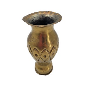 Vintage Brass Trench Art Artillery Shell case vase