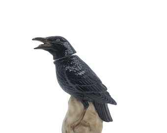 Vintage Tequila Jose Cuervo Crow Decanter / bottle Made in Germany Raven / Black