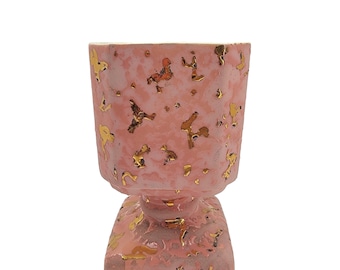 Vintage Pink and gold vase decor
