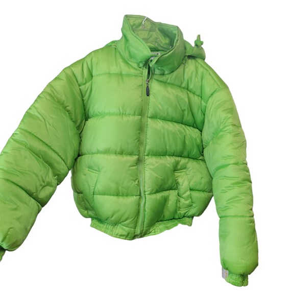 Rare LIME Green Maxx Sportswear puffer Jacket Vin… - image 1
