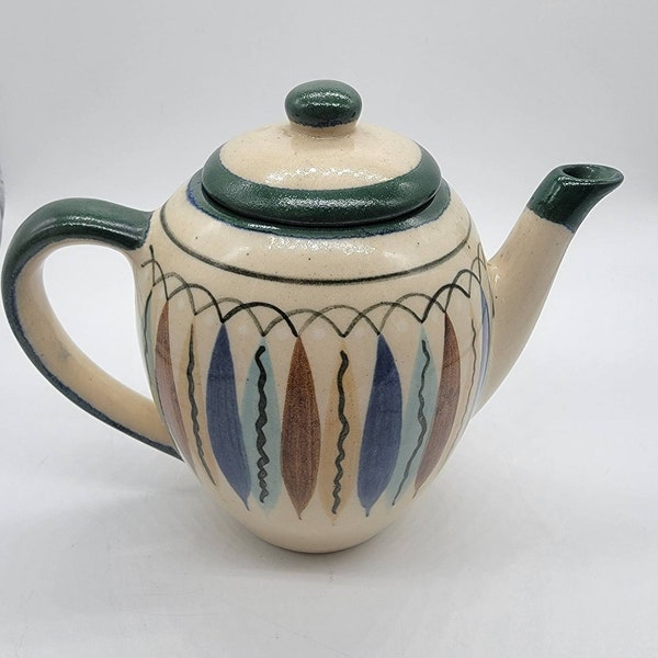 Vintage Hand thrown teapot Mexican teapot pottery retro Vintage tea