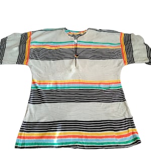 Vintage retro red yellow green blouse
