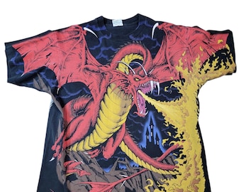 Vintage 90s Liquid Blue Dungeons and Dragons Tshirt size XL