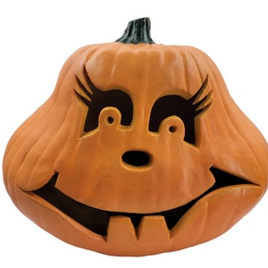 Vintage Gemmy large smiling light up pumpkin decor