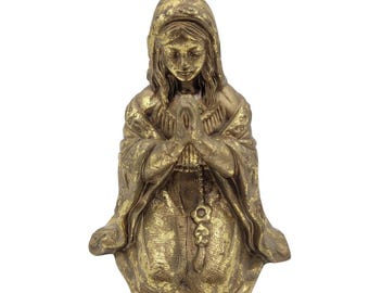 Vintage Otagiri Gold Virgin Mary Statue