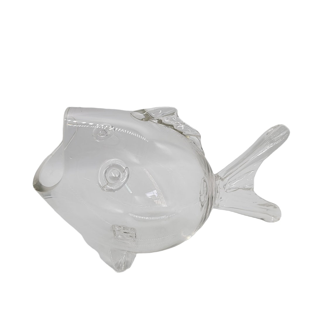 MCM Clear Art Glass Fish Shaped Bowl/aquarium Home Decor Etsy