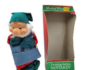 Santa Best 11" Grubby Santakin Elf Toy Work Shop Christmas Animated Motionette